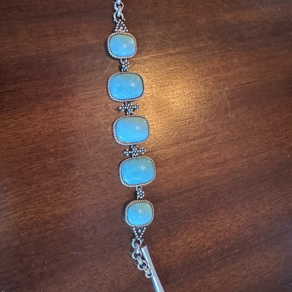 Lucky Brand Blue Beaded Bracelet with Silver Accents